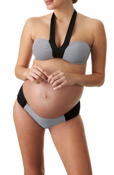 Black Strappy Two Piece Maternity Bikini Set Artofit