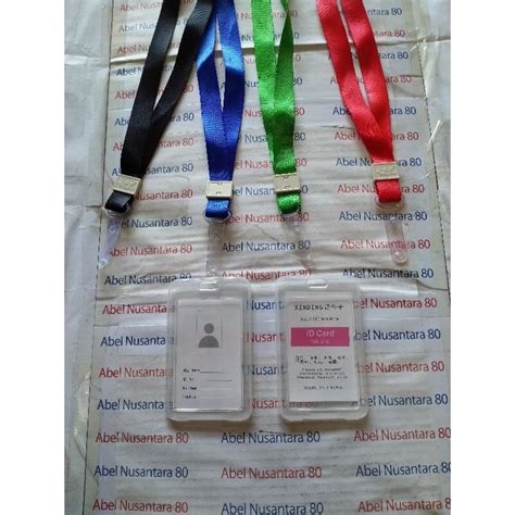 Jual Tali Id Card Lanyard 2 Cm Kait Kancing Karet Paket Casing Id Card