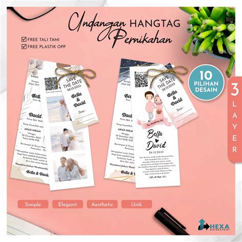 Jual Undangan Pernikahan Hangtag Unik Elegan Simple Murah Undangan