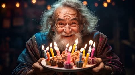 Old man with Birthday cake 28804334 Stock Photo at Vecteezy