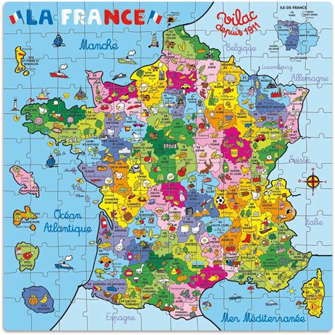 Vilac Puzzle Carte De France En Valise Pi Ces Amazon