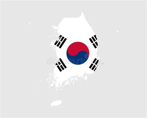 South Korea Flag Map Map Of The Republic Of Korea With The Korean