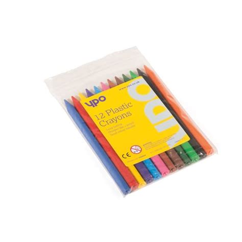 Ypo Plastic Pencil Crayons Assorted Colours Pack Of 12 Colouring