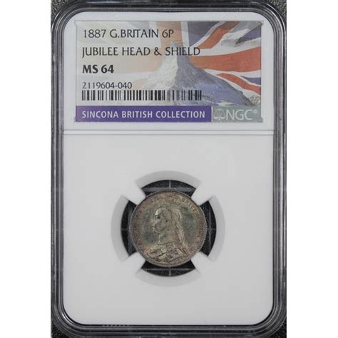 Sixpence Ngc Ms Victoria Obv Jubilee Head Rev Crowned