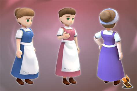 Stylized Npc Female Peasants Pack Model Turbosquid