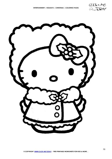 Printable Hello Kitty Christmas Coloring Pages