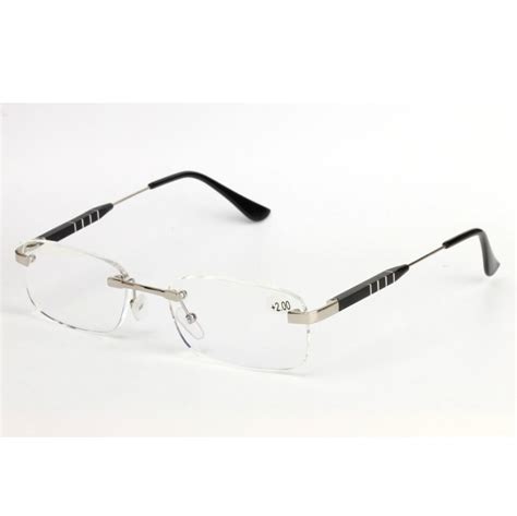 Aluminum Magnesium Rimless Reading Glasses Men Women Grade Eyeglasses Diopter Slim Eyewear For