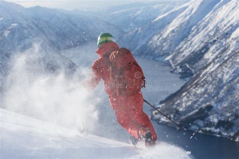 Telemark skiing in Norway stock photo. Image of skier - 122396902