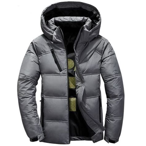 Doudoune à Capuche Épaisse hiver homme Gris clair Cdiscount Prêt à Porter