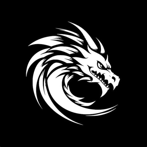 Premium Vector Dragon Black And White Isolated Icon Vector Illustration