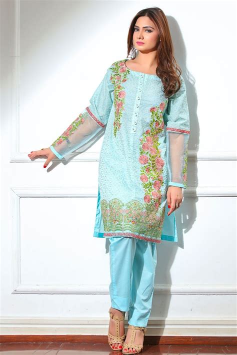 Latest Pakistani Fashion 2022 23 Medium Shirts With Cigarette Pants