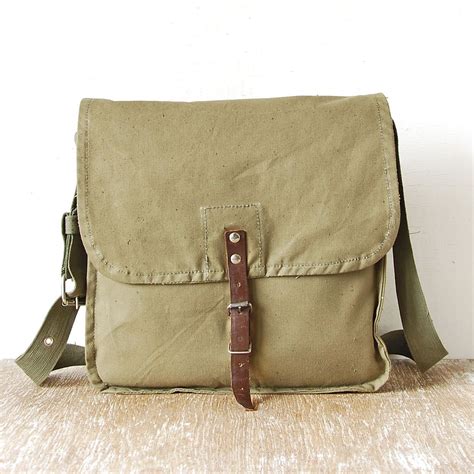 Military Green Canvas Bag Cross Body Bag Messenger Bag Army