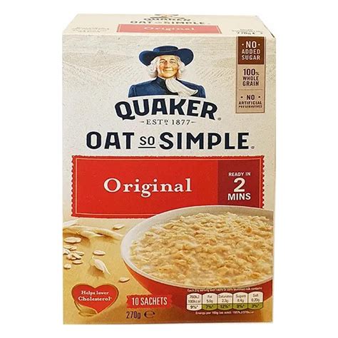 Quaker Oat So Simple Original 270 G Online At Best Price Oats Lulu Qatar