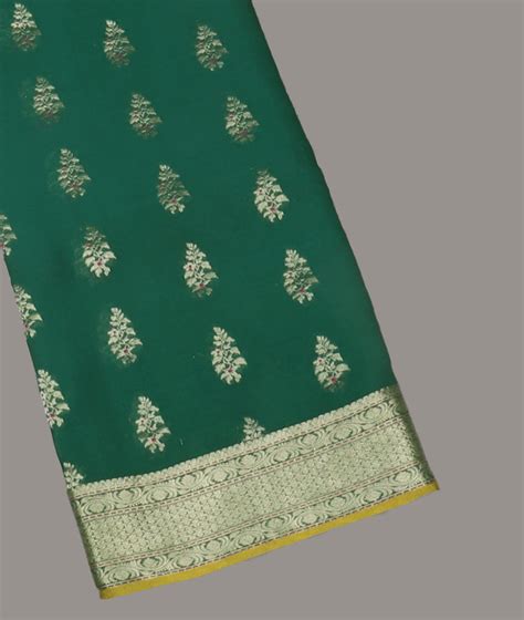 Buy Green Banaras Georgette Silk Saree T269575