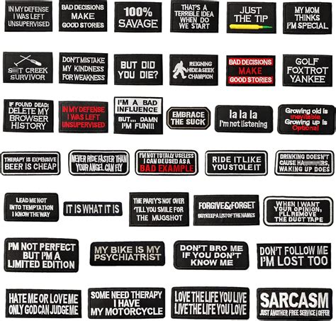 Cdzyzh Iron On Patchesfunny Phrases Iron On Word Patches For Motorcycle Biker Vest Different