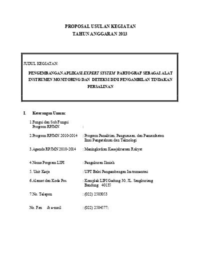 Proposal Usulan Kegiatan Tahun Anggaran