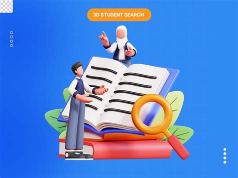 Premium Psd Student Search 3d Character