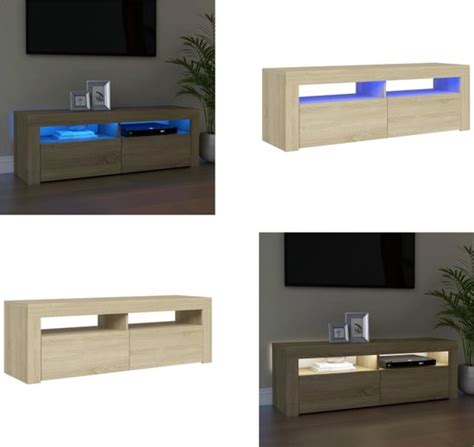 Vidaxl Tv Meubel Met Led Verlichting X X Cm Sonoma Eikenkleurig