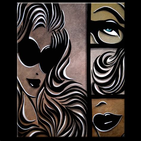 Options - Original Abstract Modern Woman POP Art Huge Canvas Painting ...