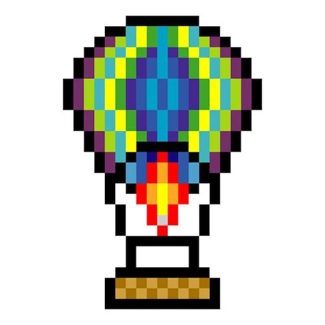 Premium Vector Hot Air Balloon In Pixel Art Style