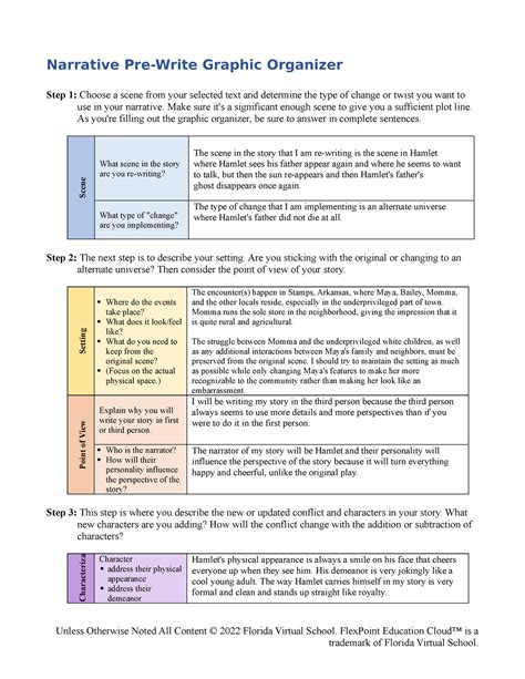 0302 Get The Story Rolling Narrative Pre Write Graphic Organizer Step 1 Choose A Scene From