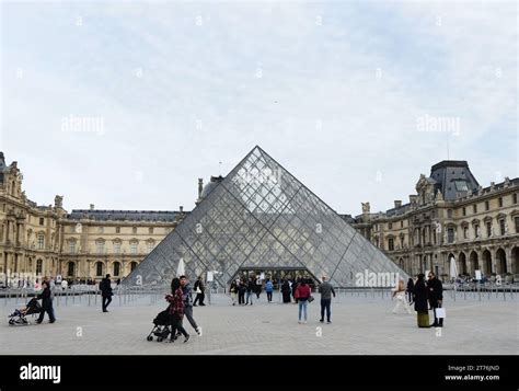 The Iconic Pyramide Du Louvre At The Louvre Museum In Paris France