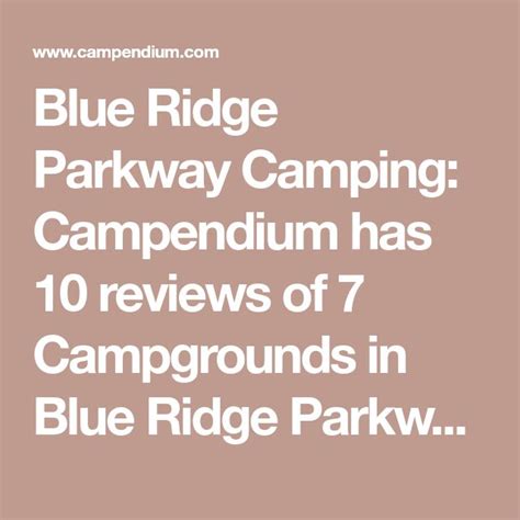 Blue Ridge Parkway Camping