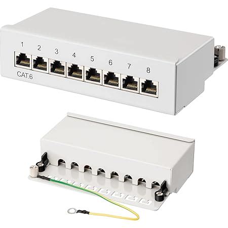 HB DIGITAL Panneau de Brassage blindé avec 8 Ports Cat 6 250 MHz et