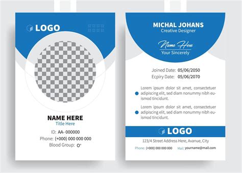 identification card Template Design, Modern ID Card Template with an ...