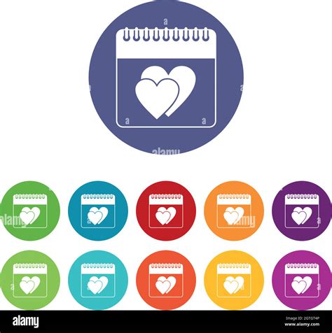 Wedding Date Day On Calendar Set Icons Stock Vector Image And Art Alamy
