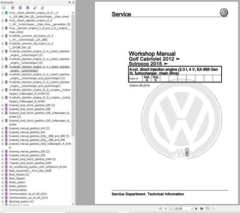 2008 2017 Volkswagen Scirocco Wiring Diagram And Workshop Manual Pdf