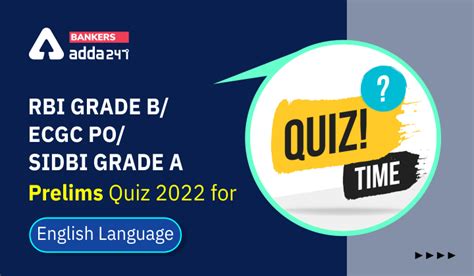 English Quizzes For RBI Grade B ECGC PO Pre 2022 31st March