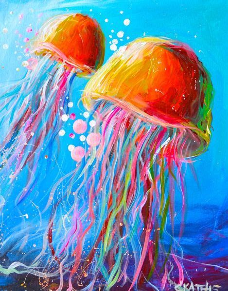 Acrylic Painting Jellyfish Painting Watercolor