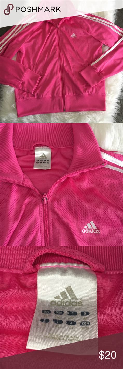 Womens Pink Adidas Zip Up Sweater Pink Adidas Adidas Zip Up Zip Up Sweater