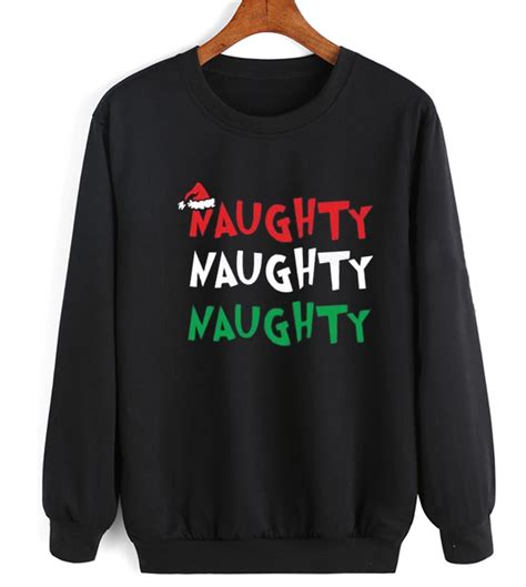 Naughty Naughty Grinch Christmas Crewneck Sweatshirt Clothfusion Sweatshirt Hoodies