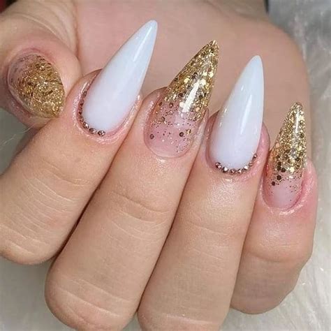 5 Unhas Decoradas Folhas De Ouro