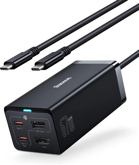 Baseus W Caricatore Usb C Gan Iii Porte Fast Caricabatterie Con