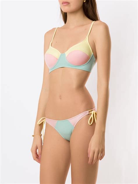 Brigitte Colour Block Bikini Set Multicolour Farfetch