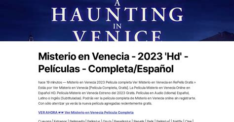 Misterio en Venecia 2023 Hd Películas Completa Español