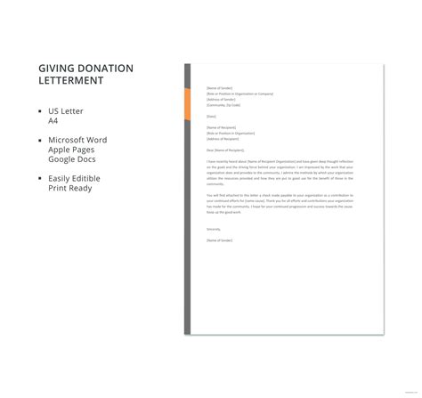 Donation Letter Templates Free Printable