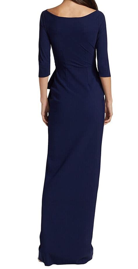 Nwt Chiara Boni La Petite Robe Florien Column Gown Blu Notte Navy