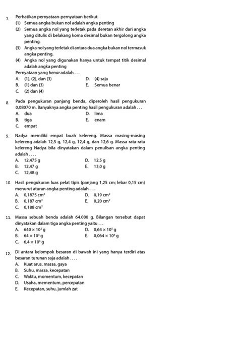 Solution Latihan Soal Besaran Satuan Pengukuran Studypool