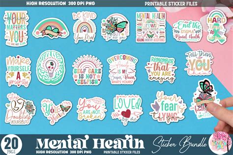 Mental Health Sticker Bundle Graphic By Design S Dark · Creative Fabrica