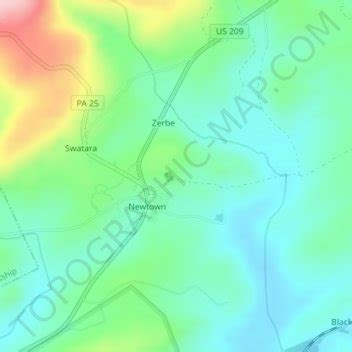 Newtown topographic map, elevation, terrain