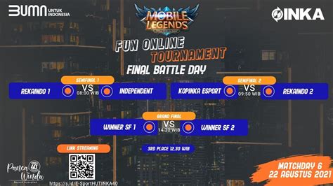 E Sport Tournament Mobile Legend Hut Inka Matchday The Final