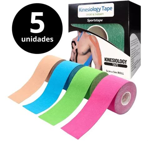 5x Fita Bandagem Elástica Adesiva Kinesio Tape Dor Muscular Frete grátis