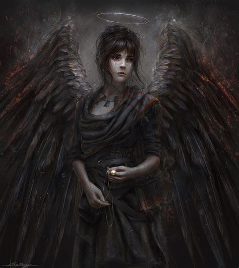 Fallen Aasimar Wings Angel Art Dark Fantasy Art Character Art