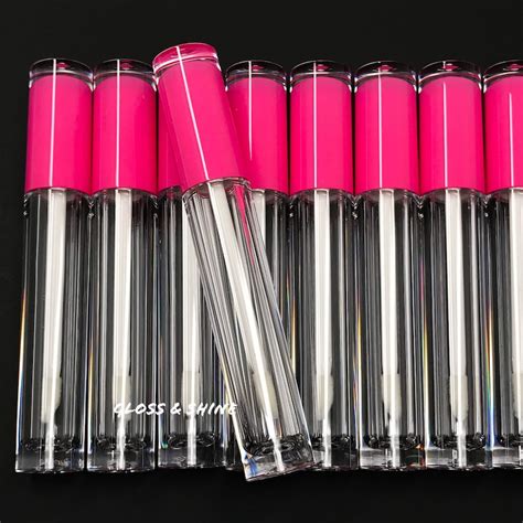 Ml Neon Pink Clear Round Lip Gloss Tubes Empty Wholesale Etsy