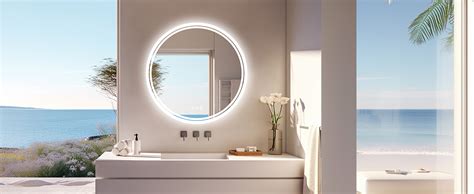 Luvodi Led Bathroom Mirror Round Mm Illuminated Dimmable Backlit