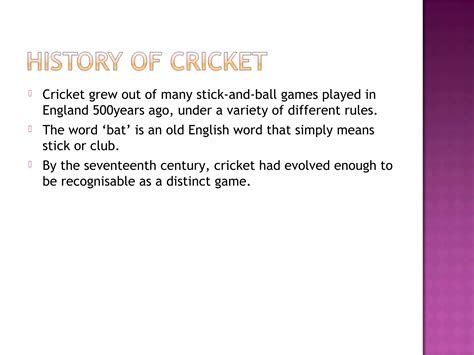 7 The Story Of Cricket Ppt